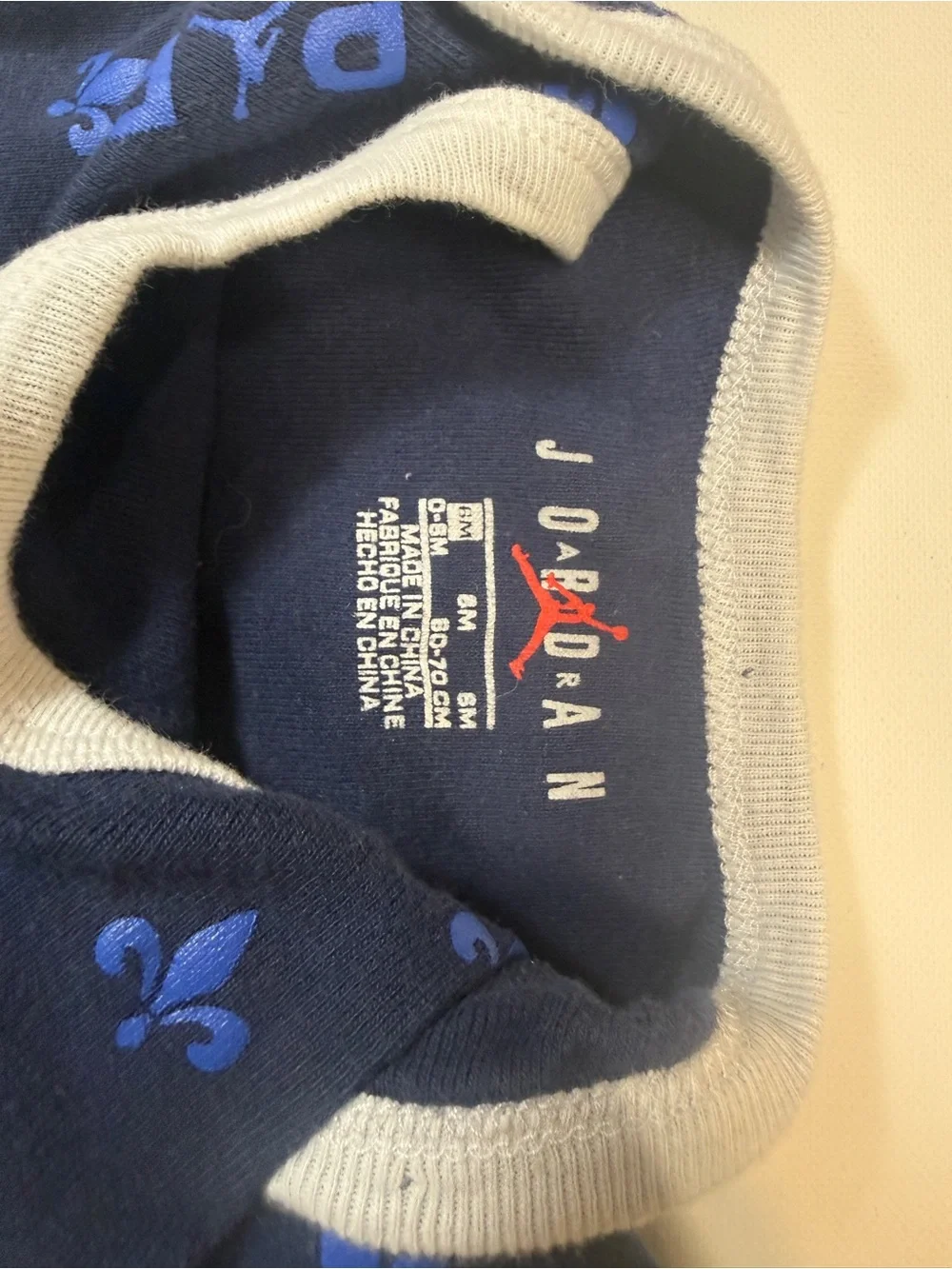 Jordan PSG Navy Blue Tank Top with Light Gray Trim and Blue‎ Onesie